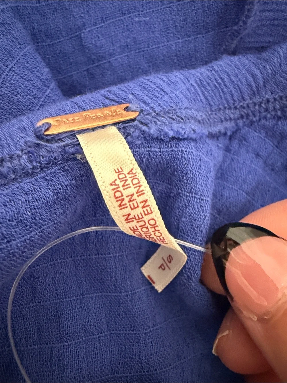 NWT Free People Low Back Baja Blue Long Sleevr
